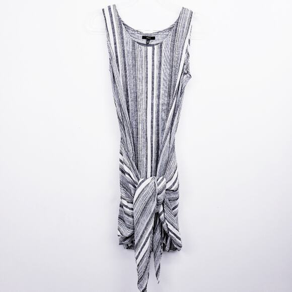 Anthropologie Drew Morgan stripe Sarong Sleeveless Dress Size Med‎ Gauzy Linen - Picture 3 of 7